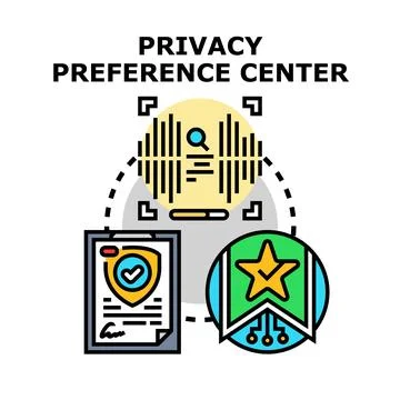 Privacy preference center managing data and user options Stock Illustration