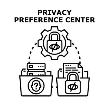 Privacy preference center managing data settings encryption 스톡 일러스트