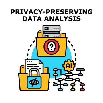 Privacy preserving data analysis secure information protection Stock Illustration