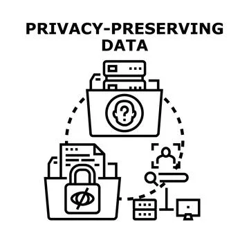 Privacy preserving data concept for secure information Stock Illustration