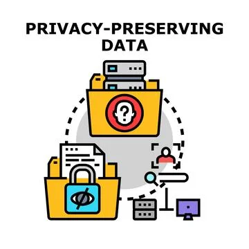 Privacy preserving data concept for secure information Stock Illustration