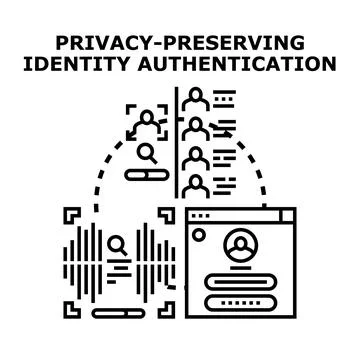 Privacy preserving identity authentication security concept Stock Illustration