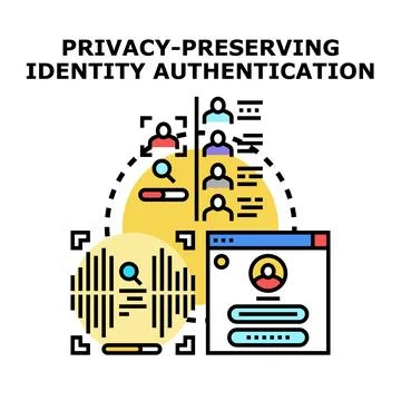 Privacy preserving identity authentication security concept Stock Illustration