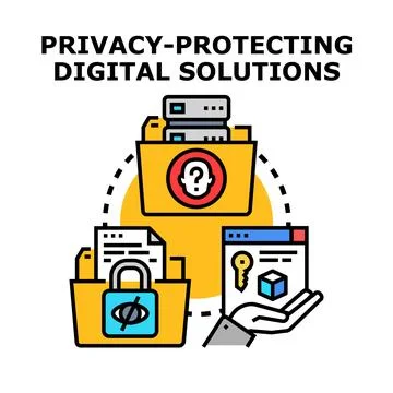 Privacy protecting digital solutions for data security Stock Illustration