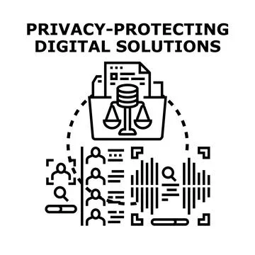 Privacy protecting digital solutions for data security Stock Illustration