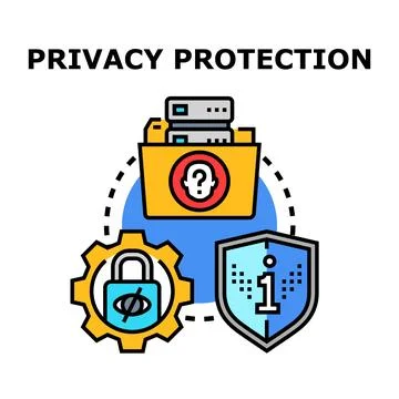 Privacy protection concept with data security and cyber information Stock Illustration