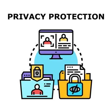 Privacy protection concept with digital data security Stock Illustration