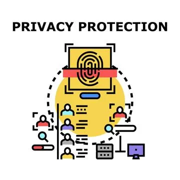 Privacy protection concept illustrating data security and identity access Stock Illustration