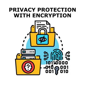 Privacy protection with data encryption concept Stock-Illustration
