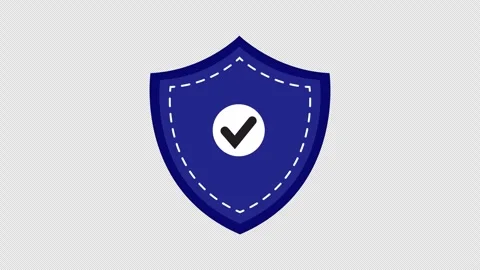 Privacy Protection Shield with checkmark Animation Alpha Channel. Secure In.. Stock Footage 300889276