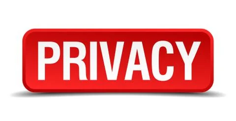 Privacy red 3d square button isolated on white Illustrazione stock