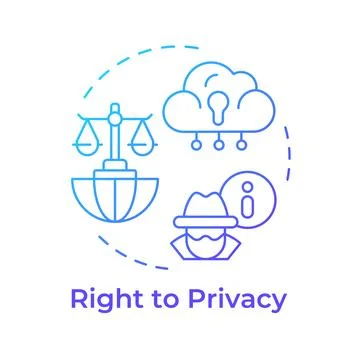 Privacy right blue gradient concept icon Stock Illustration