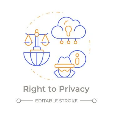 Privacy right duo tone concept icon Stock Illustration