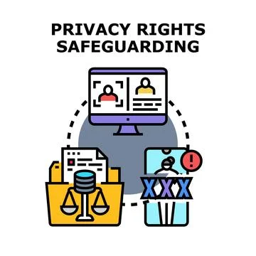 Privacy rights safeguarding personal data protection concept Stock Illustration