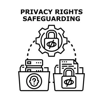 Privacy rights safeguarding securing personal data illustration Stock Illustration