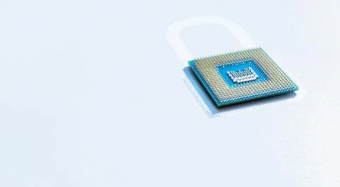 Privacy secure. Network digital security technology with computer processor c 스톡 사진