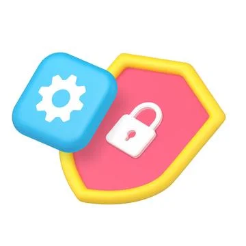 Privacy security safety settings option identification configuration 3d icon  Stock Illustration