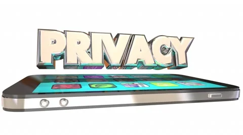 Privacy Sensitive Personal Information Smart Cell Phone Safety 3d Word Stock Footage 61280403