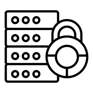 Privacy server icon outline vector. Secure data Illustrazione stock