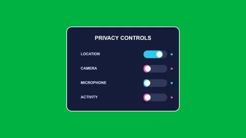Privacy Settings Toggles Switching In Cascade on Green Screen Stock Footage 342095333