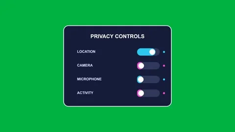 Privacy Settings Toggles Switching In Cascade Green Screen Loop Vídeo Stock 342099689