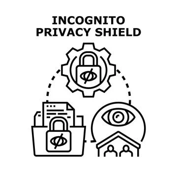 Privacy shield concept protecting data and personal information Stock Illustration