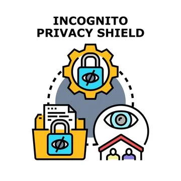 Privacy shield concept protecting data and personal information Stock Illustration
