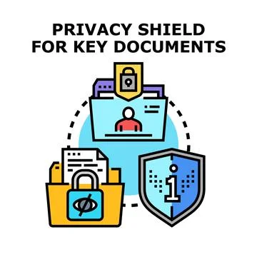 Privacy shield securing key documents and personal information Stockillustratie