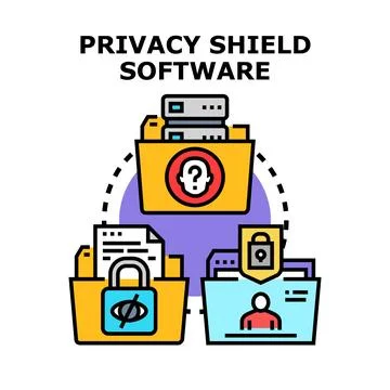 Privacy shield software protecting personal digital data Stock Illustration