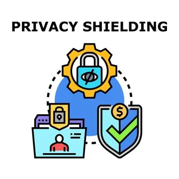 Privacy shielding concept protecting personal data and information Stock Illustration