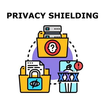Privacy shielding data protection and digital security concept Stock Illustration