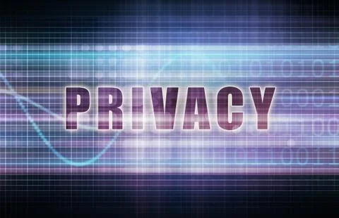 Privacy on a Tech Business Chart Art Stock Illustration