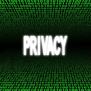 Privacy text over binary code Stock Illustration
