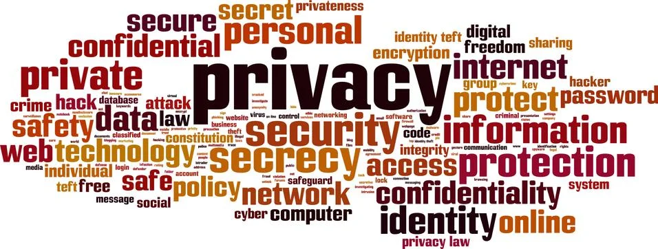 Privacy word cloud Stock Illustration