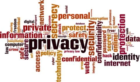 Privacy word cloud Stock Illustration