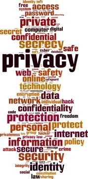 Privacy word cloud Stock Illustration