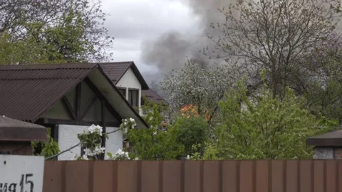 Privat house on fire Stock Footage 273828462