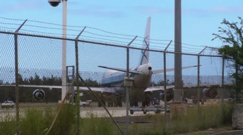 Private 747 Jumbo Cargo Jet in San Juan Airport Stock Footage 7755844