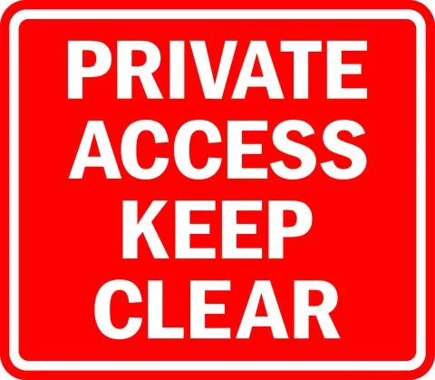 Private access keep clear sign. Stock Illustration