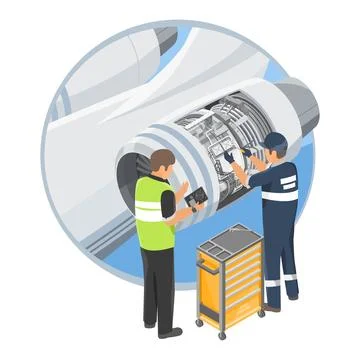 Private Airplane Engineer Technician Maintenance aircraft Jobs Stock Illustration