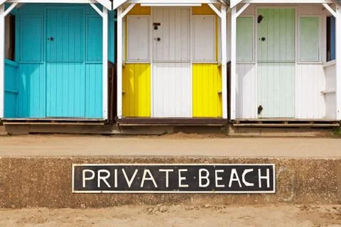 Private beach huts Stock Photos