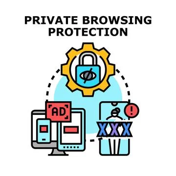 Private browsing protection maintaining digital security and privacy Stock Illustration