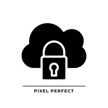 Private cloud black glyph icon Stock Illustration