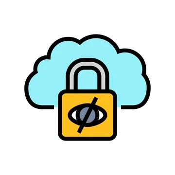 Private cloud computing color icon vector illustration Stock Illustration