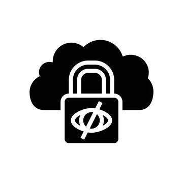 Private cloud computing glyph icon vector illustration Illustrazione stock