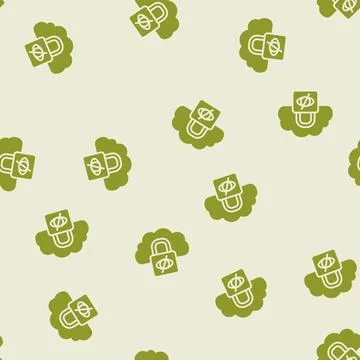 Private cloud computing glyph seamless pattern Stock Illustration