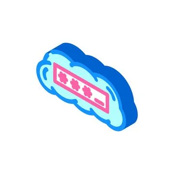 Private cloud computing isometric icon vector illustration Stock Illustration