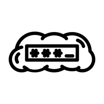 Private cloud computing line icon vector illustration Illustrazione stock