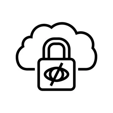 Private cloud computing line icon vector illustration Stockillustratie