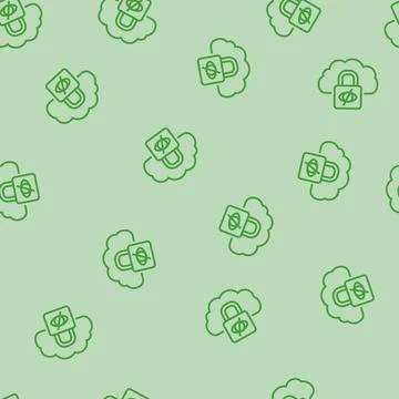 Private cloud computing line seamless pattern Stock Illustration